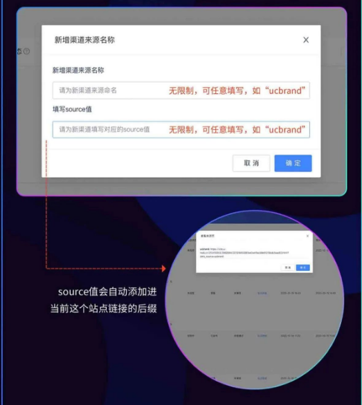 STEP2:自定义渠道来源名称和SOURCE值 STEP2:自定义渠道来源名称和SOURCE值