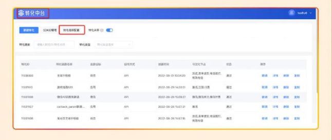 进入转化中台->转化指标配置->新建，追踪目标选择「应用」、转化类型选择「付费」，去重方式选择「每一-次j ，付费时间选择「激活7日内」。