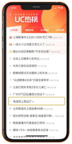 UC广告热榜展示形式 UC广告热榜展示形式