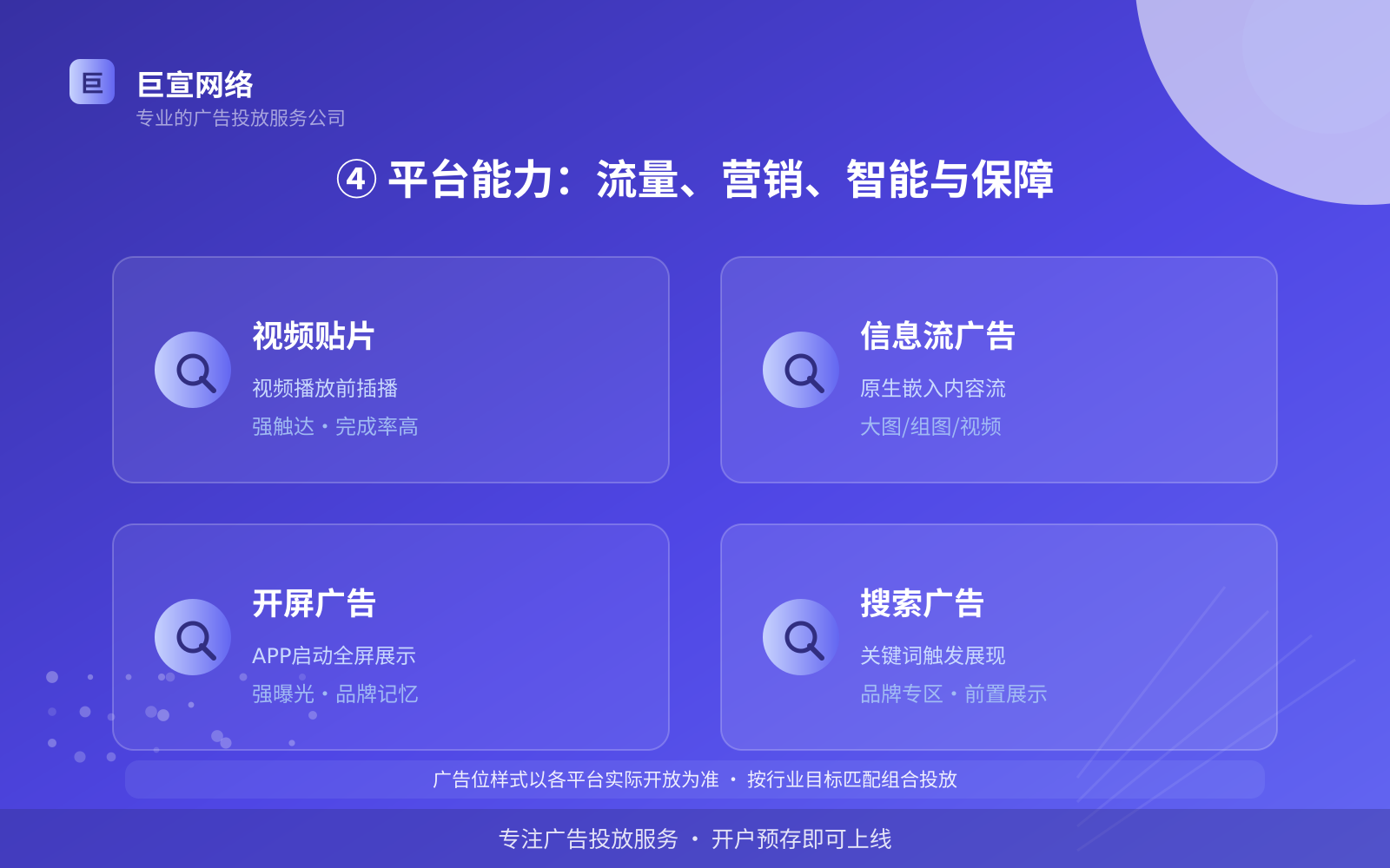④ 平台能力:流量、营销、智能与保障(效果数据维度) ④ 平台能力:流量、营销、智能与保障(效果数据维度)